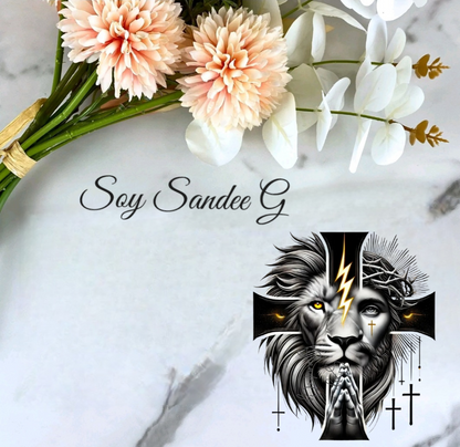 Lion Head Cross - UVDTF Decal for cups/hard surfaces sticker