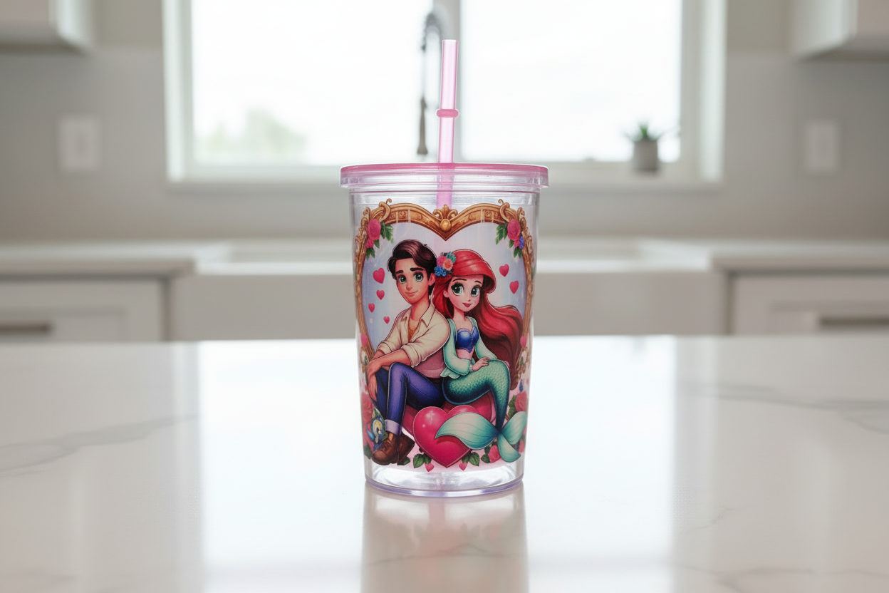 Ariel & her Prince Heart - UVDTF wrap for cups/hard surfaces sticker