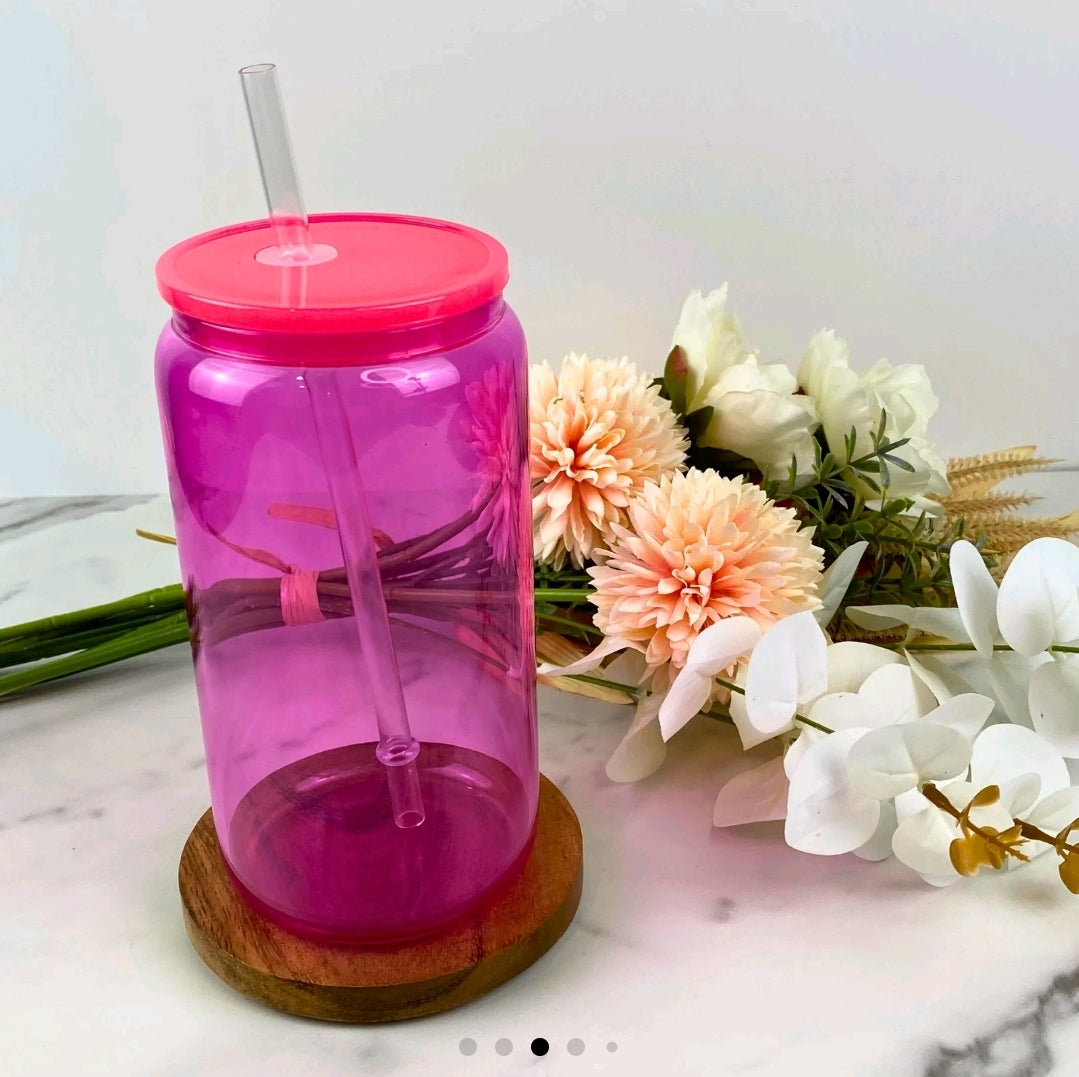 16 oz Colored Glass Jelly Cup - No Design