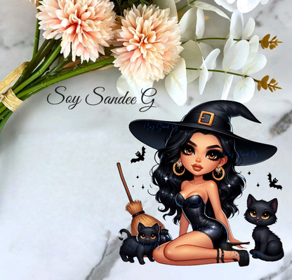 Sexy Latina Witch Black - UVDTF Decal for cups/hard surfaces sticker