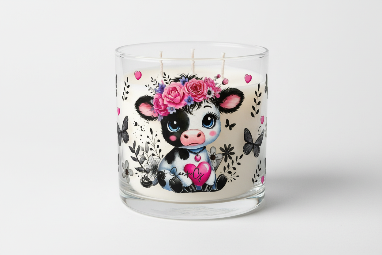 Flowered Tiara Cow - UVDTF Wrap for cups/hard surfaces sticker