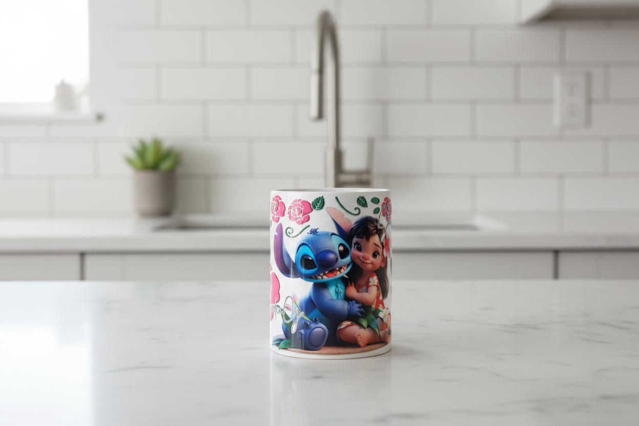 Lilo & Stitch Roses - UVDTF Wrap for cups/hard surfaces sticker