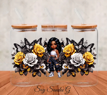 Envoltura UVDTF de Belleza Rosa Día de los Muertos