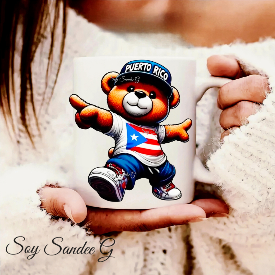 Puerto Rico Bear - UVDTF Decal for cups/hard surfaces sticker