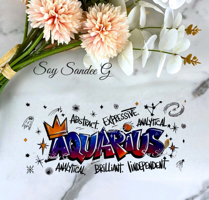 Graffiti Aquarius - UVDTF Wrap for cups/hard surfaces sticker