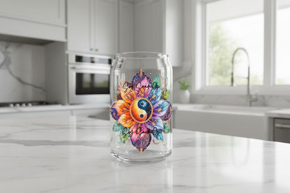 Colorful Ying Yang Flower - UVDTF Decal for cups/hard surfaces sticker