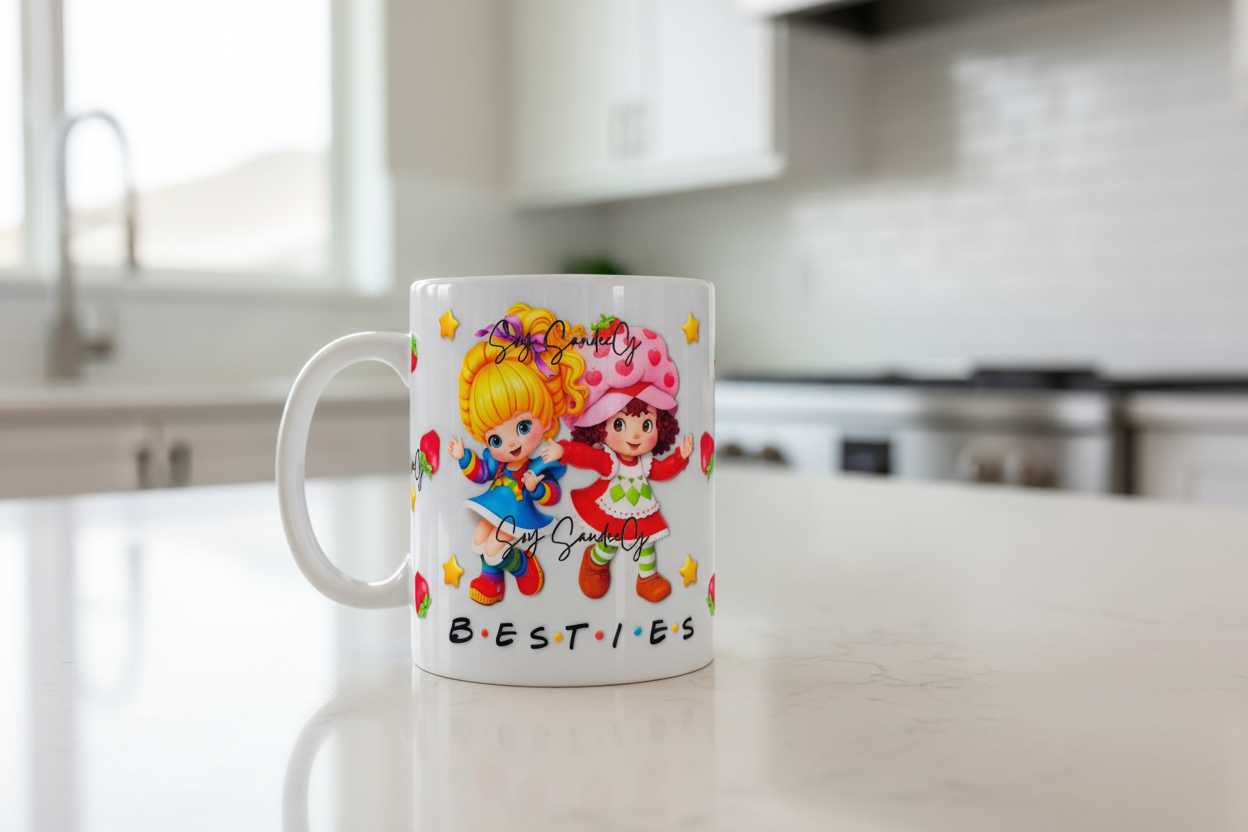 Besties - UVDTF Wrap for cups/hard surfaces sticker
