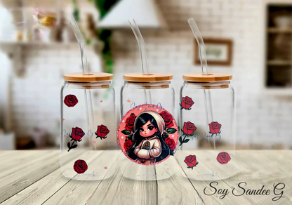 Adolescente mexicana con pucheros, envoltura UVDTF