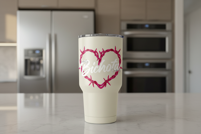 Bichota Heart Dark Pink - UVDTF Decal - Clear Background 4" for cups/hard surfaces sticker