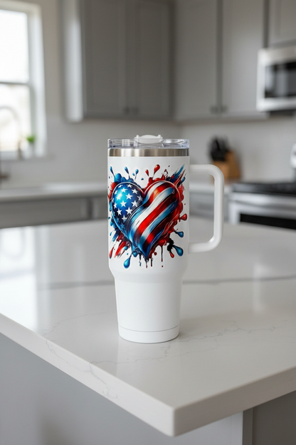 USA Heart #2 - UVDTF Decal for cups/hard surfaces sticker