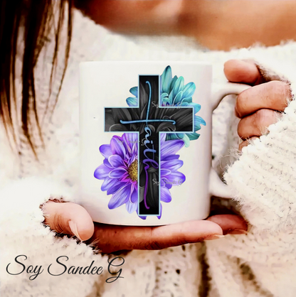 Blue & Purple Faith Cross - UVDTF Decal for cups/hard surfaces sticker