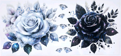 Black & White Rose - UVDTF Wrap for cups/hard surfaces sticker