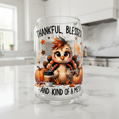 Thankful, Blessesd Turkey - UVDTF Decal for cups/hard surfaces sticker