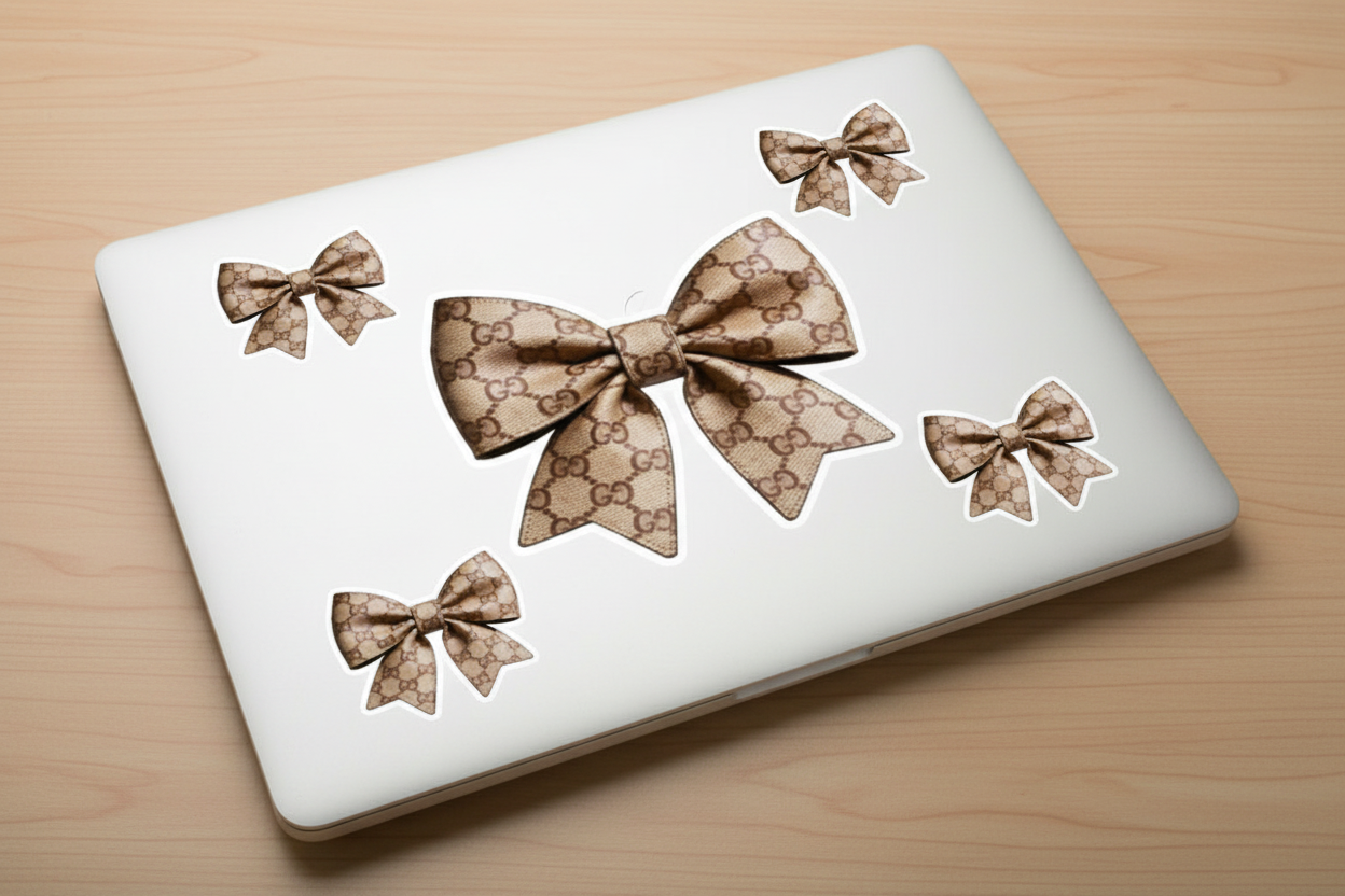 Gucci Brown Bow - UVDTF wrap for cups/hard surfaces sticker