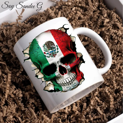 Calcomanía UVDTF de calavera mexicana