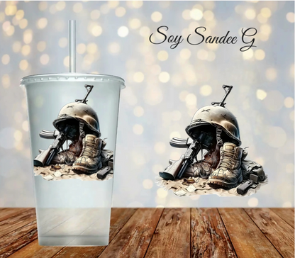 Military Boots & Hat - UVDTF Decal for cups/hard surfaces sticker