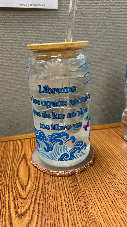 Líbrame de las Aguas Mansas (Free me from...) - UVDTF Wrap for cups/hard surfaces sticker