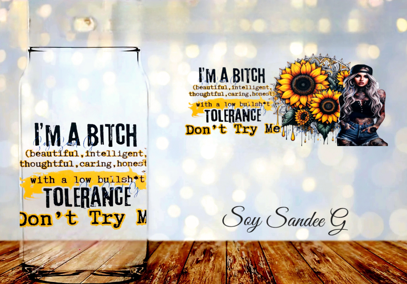 I'm a Bitch (Yellow) - UVDTF Wrap for cups/hard surfaces sticker