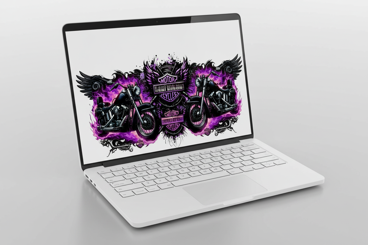 Purple Motorcycles - UVDTF Wrap for cups/hard surfaces sticker