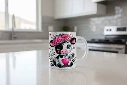 Flowered Tiara Cow - UVDTF Wrap for cups/hard surfaces sticker