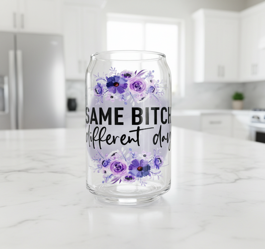 Misma perra, día diferente - Calcomanía UVDTF color lila