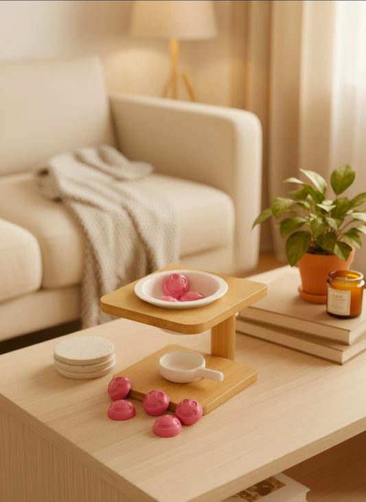 Cera derretida con caras sonrientes (tamaño de muestra)