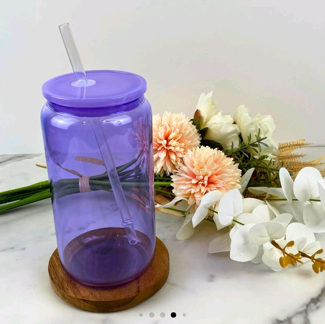 16 oz Colored Glass Jelly Cup - No Design