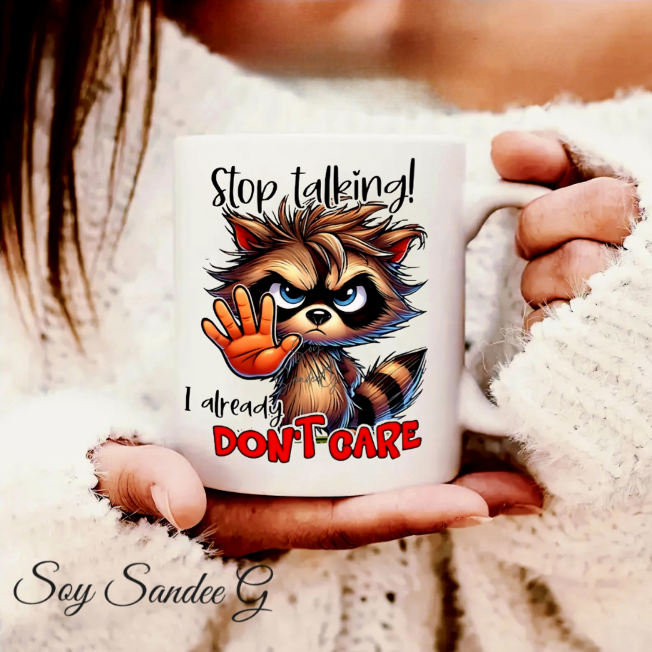 Stop Talking Raccoon - UVDTF Decal for cups/hard surfaces sticker