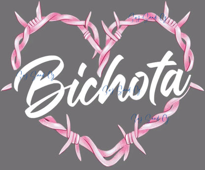 Bichota Heart UVDTF Decal - Clear Background 4" for cups/hard surfaces sticker