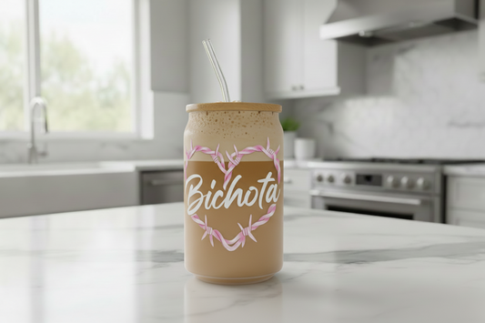Bichota Heart UVDTF Decal - Clear Background 4" for cups/hard surfaces sticker
