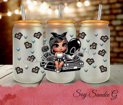 Coser envolturas UVDTF azules de Starbucks