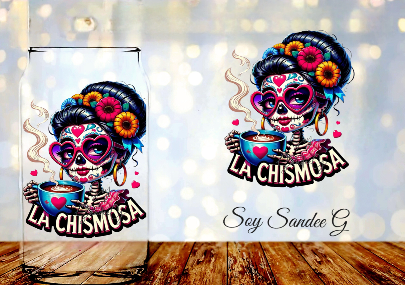 La Chismosa Sugar Skull(The Gossip) - UVDTF Decal for cups/hard surfaces sticker