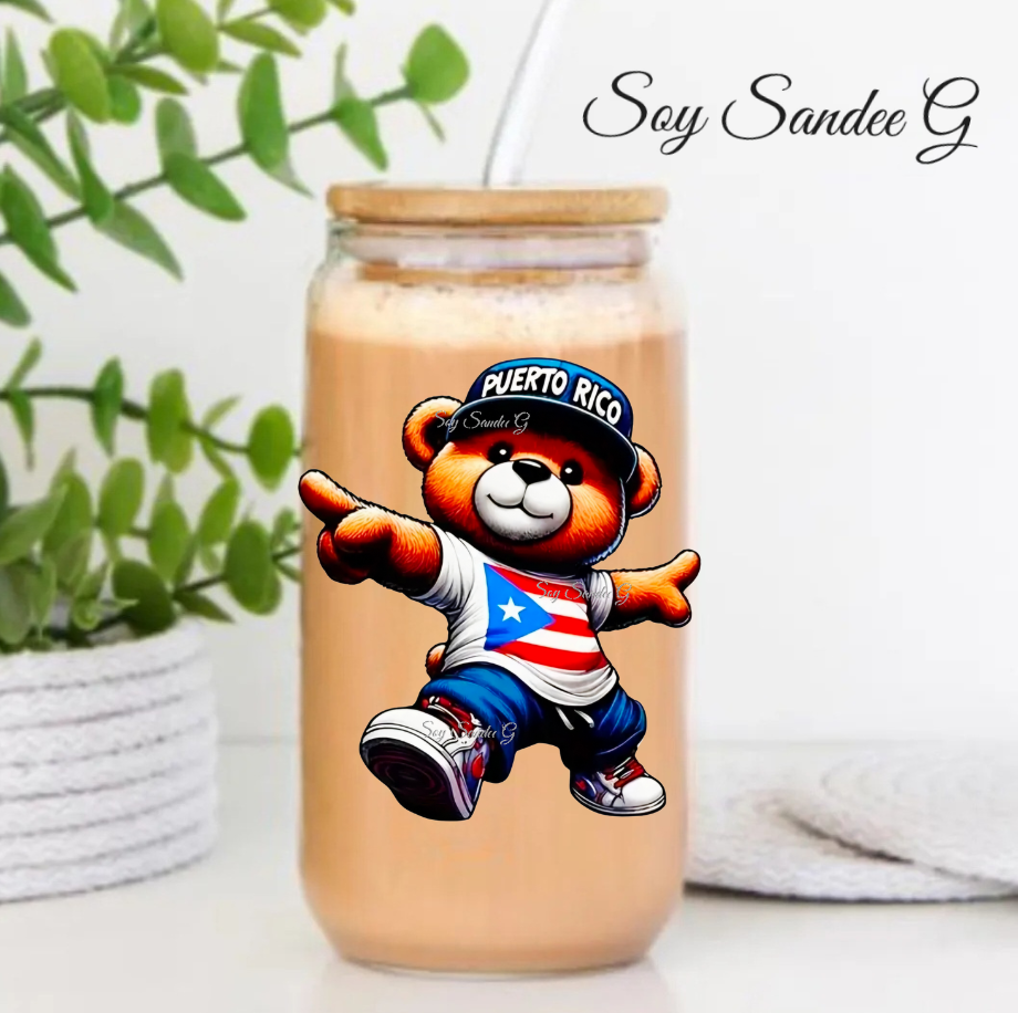 Puerto Rico Bear - UVDTF Decal for cups/hard surfaces sticker