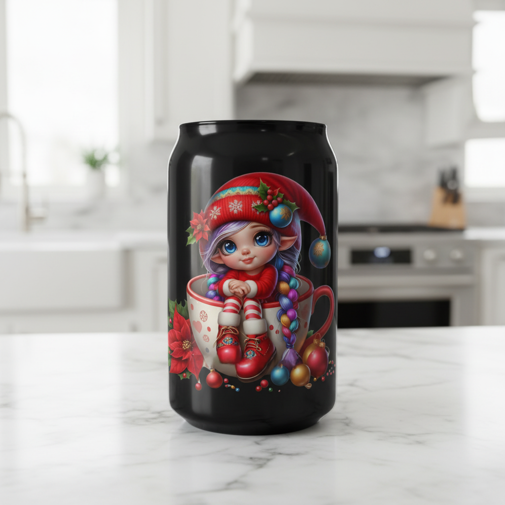 Elf in a Christmas Mug #4 - UVDTF Decal for cups/hard surfaces sticker