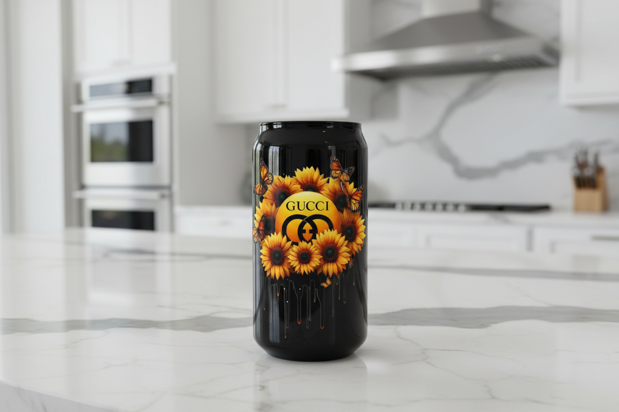 Gucci Yellow Flowers - UVDTF Decal for cups/hard surfaces sticker