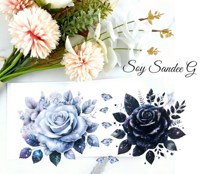 Black & White Rose - UVDTF Wrap for cups/hard surfaces sticker