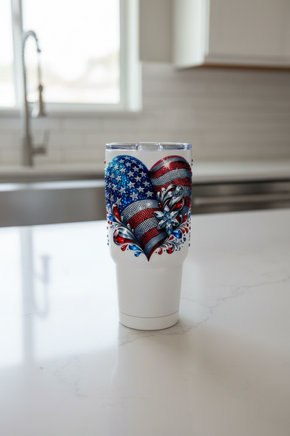 USA Heart - UVDTF Decal for cups/hard surfaces sticker