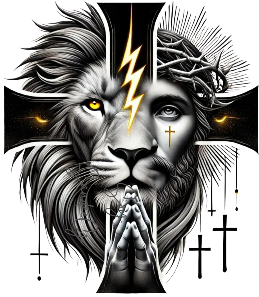 Lion Head Cross - UVDTF Decal for cups/hard surfaces sticker