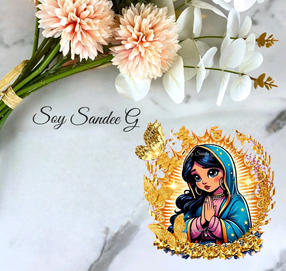 Golden Virgencita - UVDTF decal for cups/hard surfaces sticker