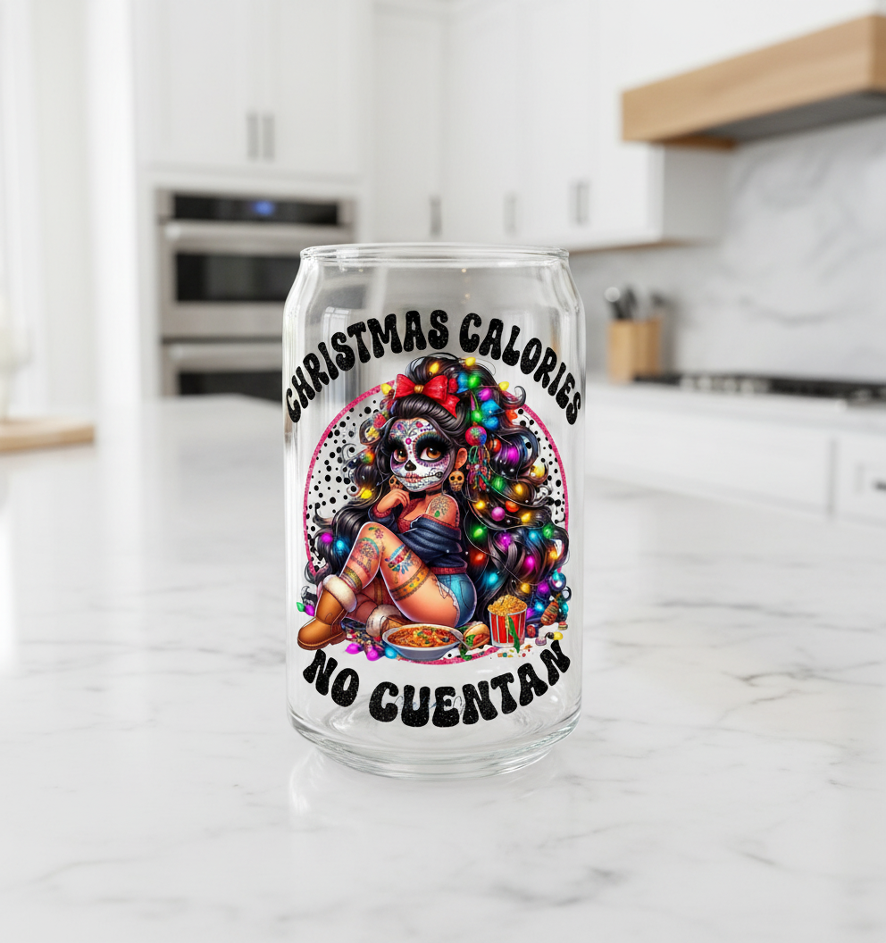 Christmas Calories Don't Count Skully - UVDTF Decal for cups/hard surfaces sticker