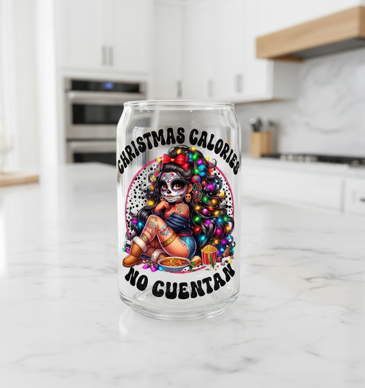Christmas Calories Don't Count Skully - UVDTF Decal for cups/hard surfaces sticker