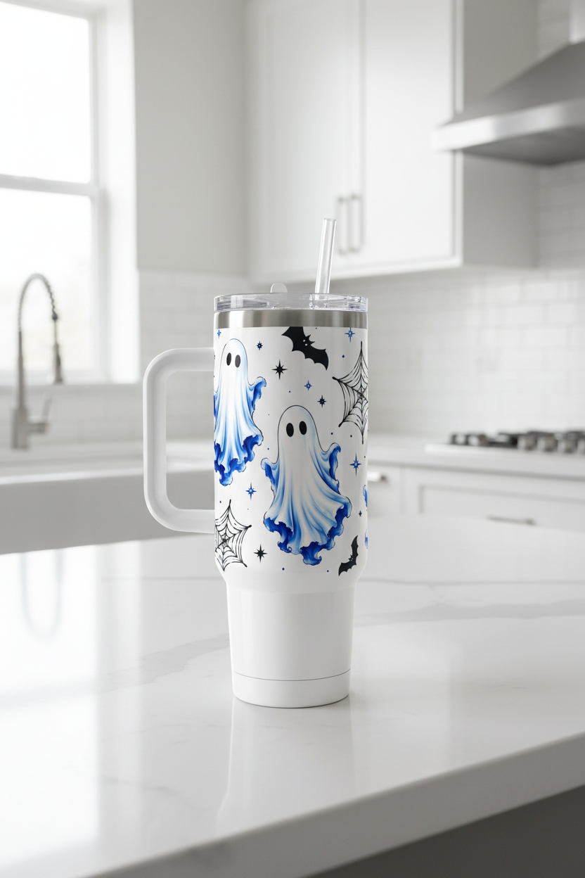 Blue Ghosts - UVDTF Wrap for cups/hard surfaces sticker