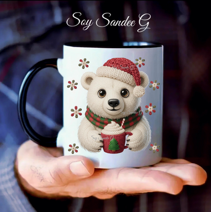 Embroidered Polar Bear - UVDTF Decal for cups/hard surfaces sticker