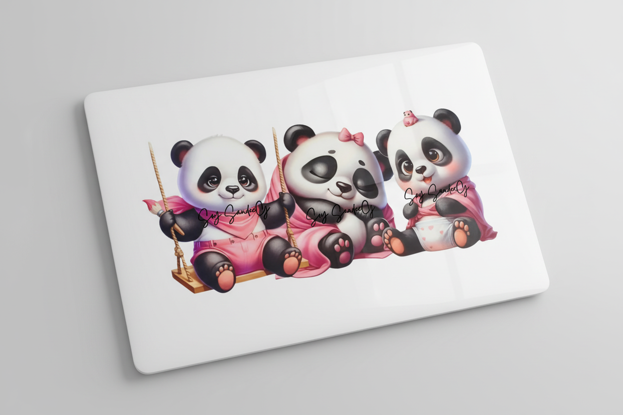 Pandas -  UVDTF wrap for cups/hard surfaces sticker