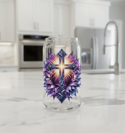 Purple Cross Sunflower - UVDTF Decal for cups/hard surfaces sticker