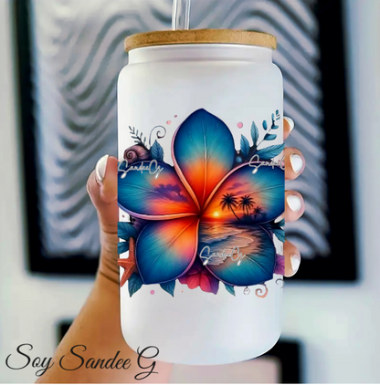 Hibiscus #3 - UVDTF Decal for cups/hard surfaces sticker