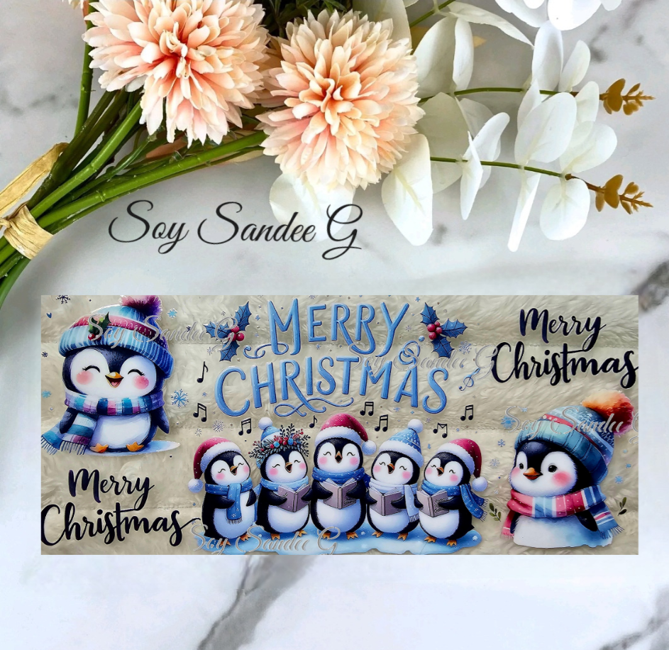 Merry Christmas Penguins - UVDTF Wrap for cups/hard surfaces sticker