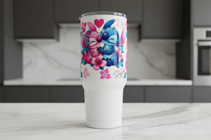 Angel & Stich Hibiscus - UVDTF Wrap for cups/hard surfaces sticker