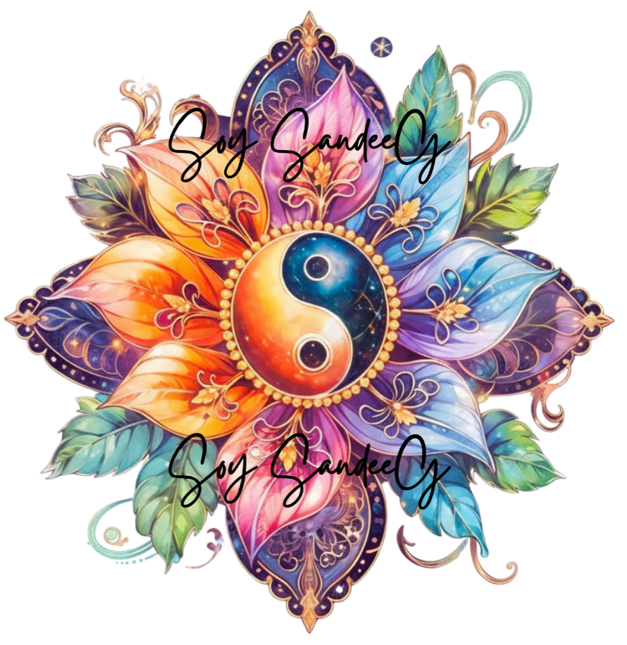 Colorful Ying Yang Flower - UVDTF Decal for cups/hard surfaces sticker