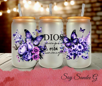 Envoltura UVDTF con mariposas moradas de Dios